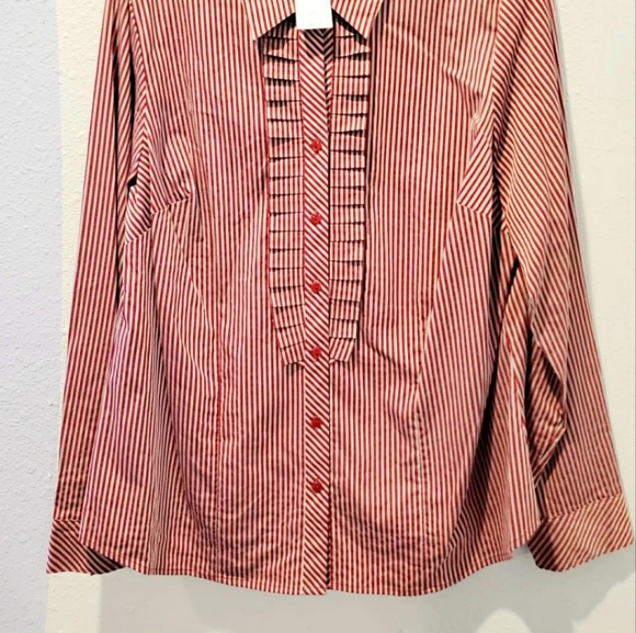 New Women's Lane Bryant striped red blouse 14/16 - Picture 2 of 6